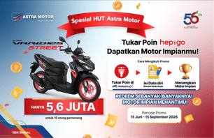 Promo HUT 56 - Vario 125 Street 5,6 Juta
